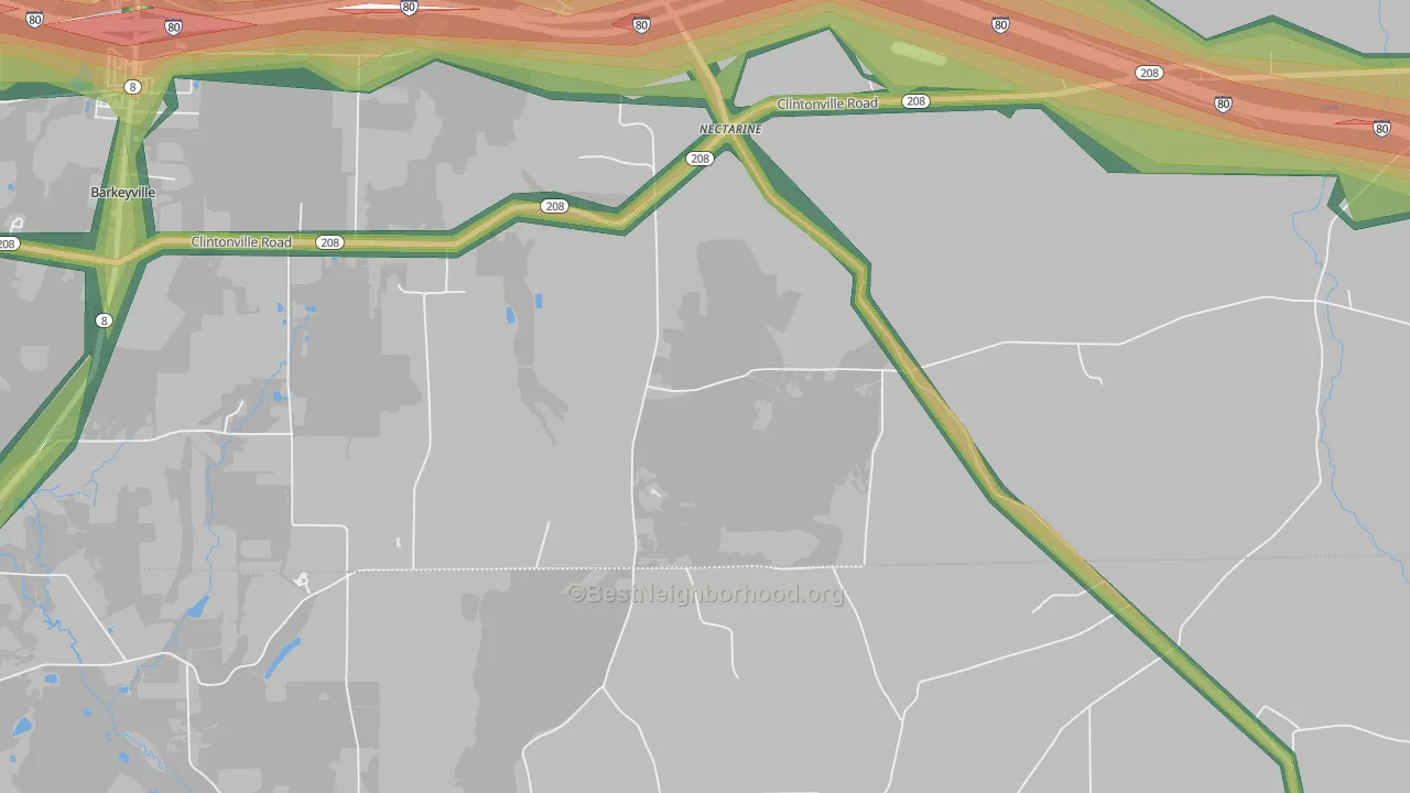 Nectarine, PA Map of Noise Levels in Nectarine