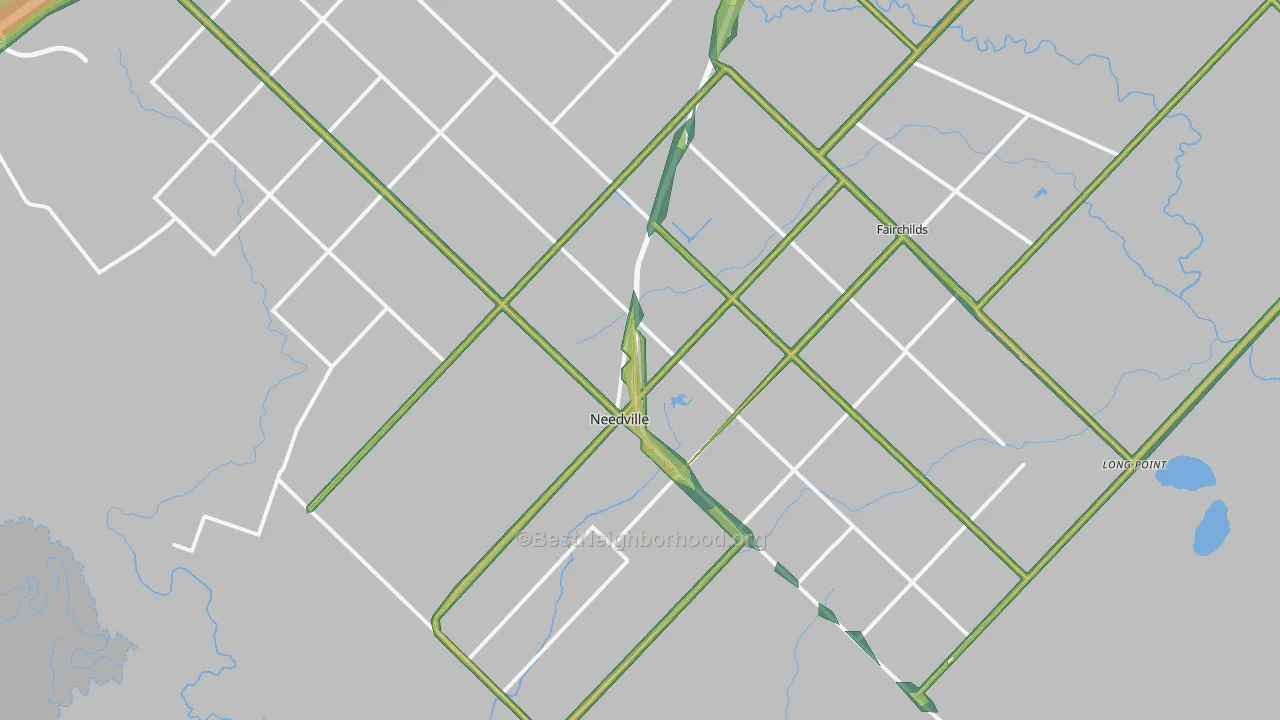 Needville, TX Map of Noise Levels in Needville