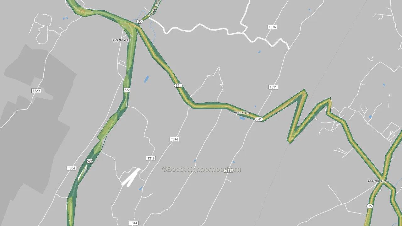 Neelyton, PA Map of Noise Levels in Neelyton