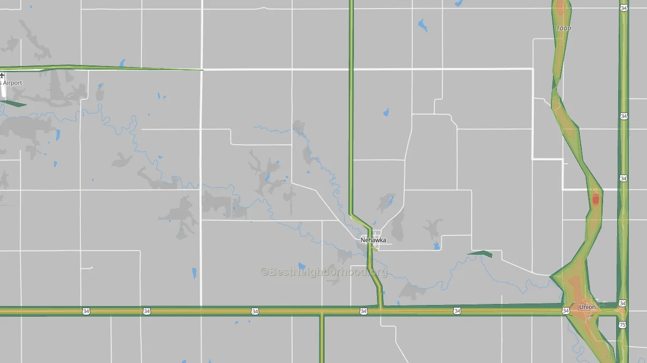 Nehawka, NE Map of Noise Levels in Nehawka