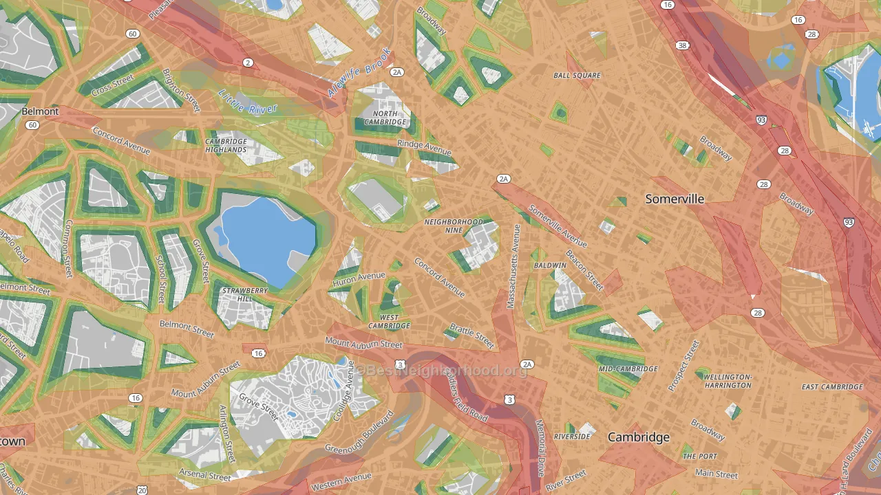 Neighborhood Nine, Cambridge, MA Map of Noise Levels in Neighborhood Nine
