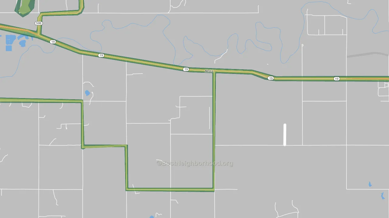 Neill, OK Map of Noise Levels in Neill