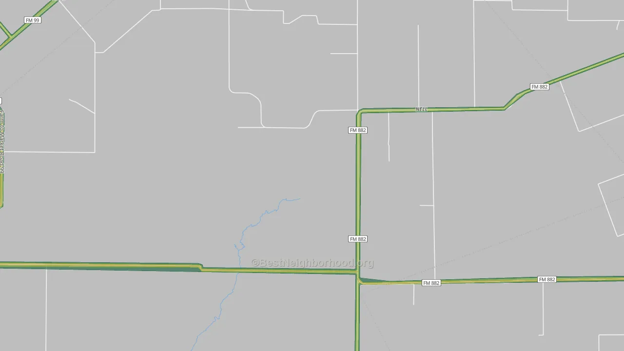 Nell, TX Map of Noise Levels in Nell