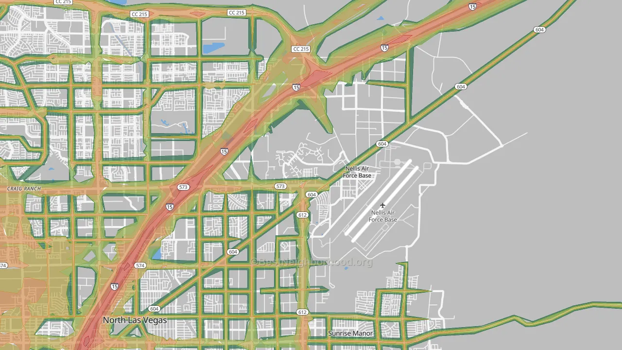 Nellis Afb, NV Map of Noise Levels in Nellis Afb