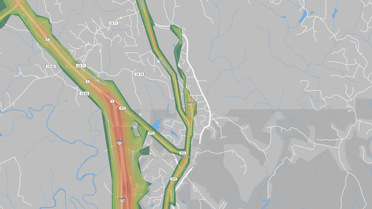 Nelson, GA Map of Noise Levels in Nelson