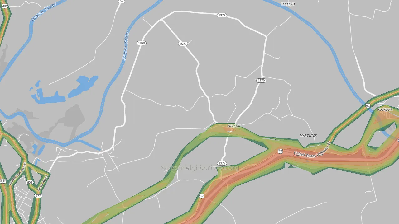 Nelson, KY Map of Noise Levels in Nelson