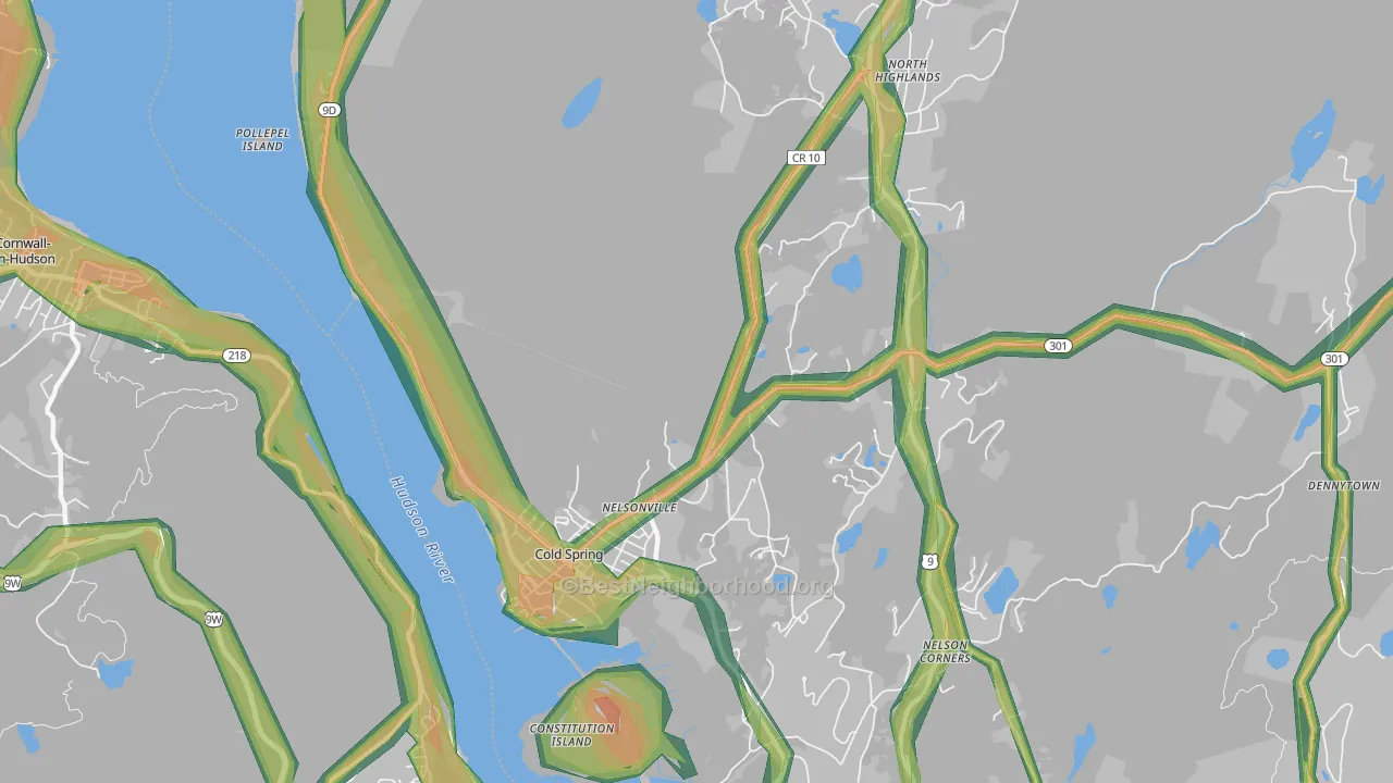 Nelsonville, NY Map of Noise Levels in Nelsonville