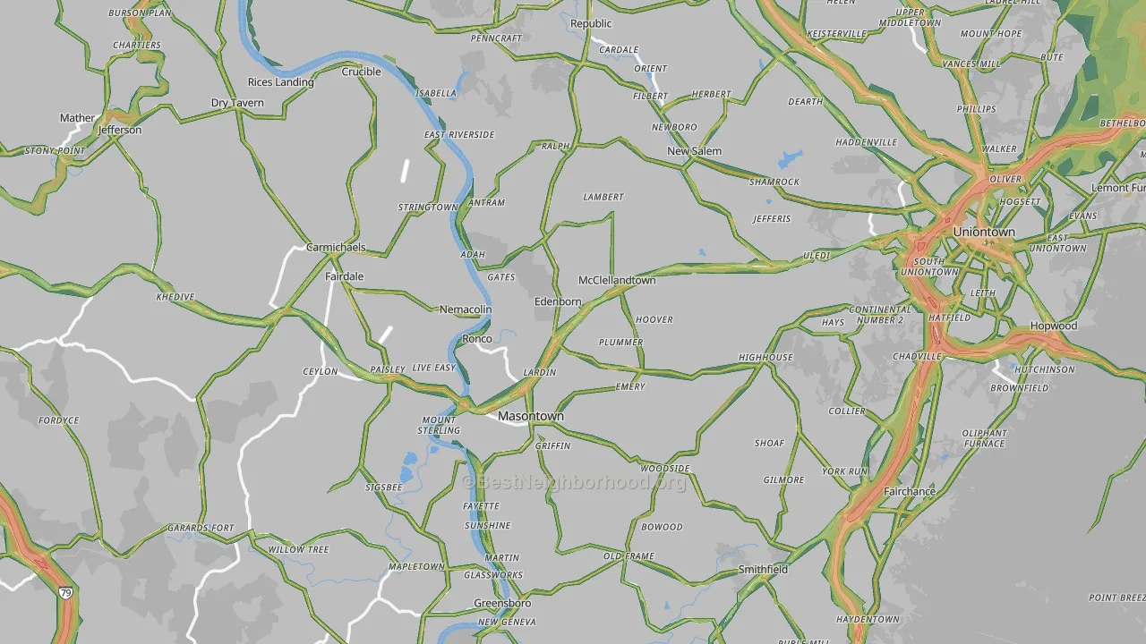 Nemacolin, PA Map of Noise Levels in Nemacolin