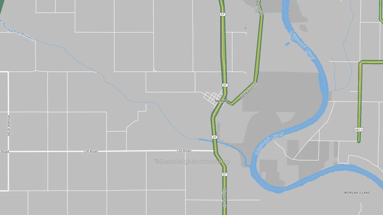 Nemaha, NE Map of Noise Levels in Nemaha