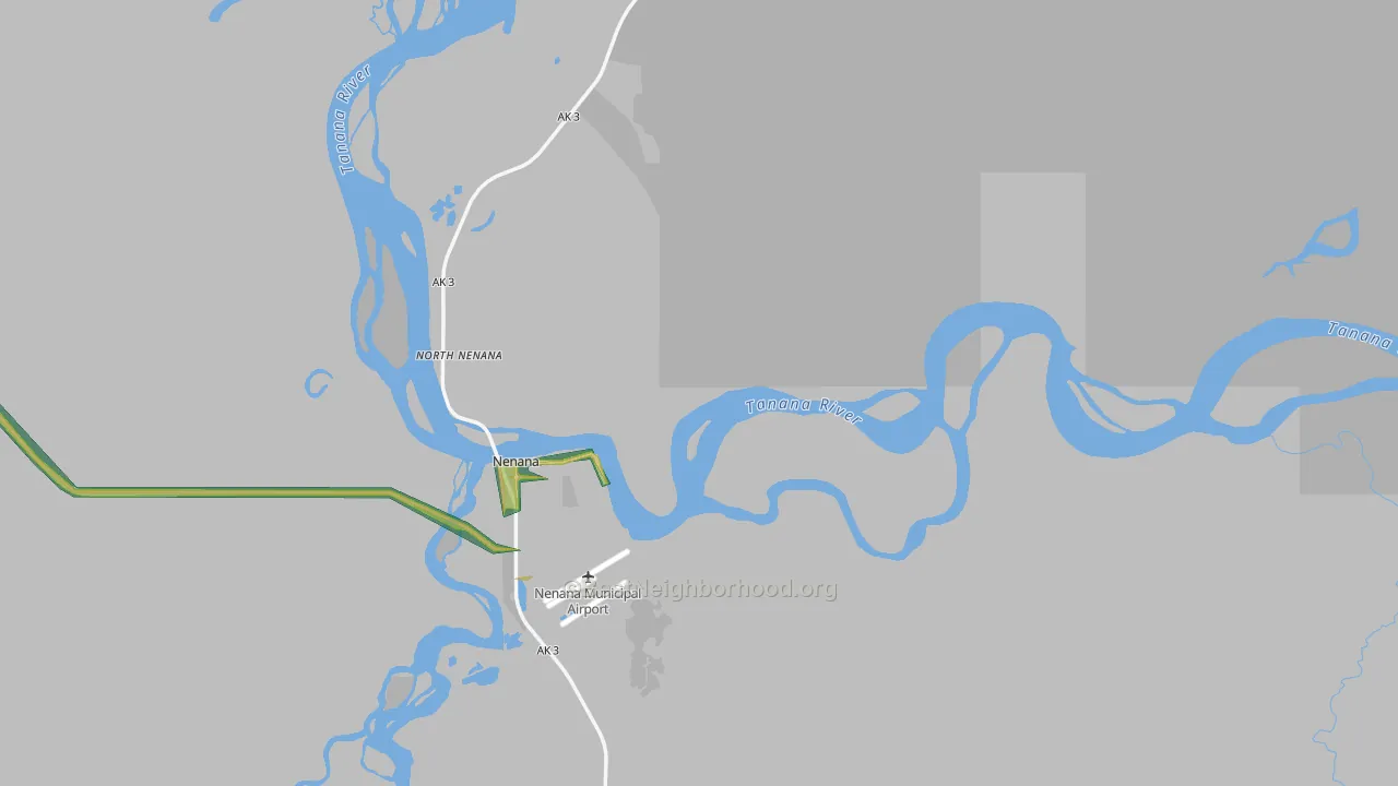 Nenana, AK Map of Noise Levels in Nenana