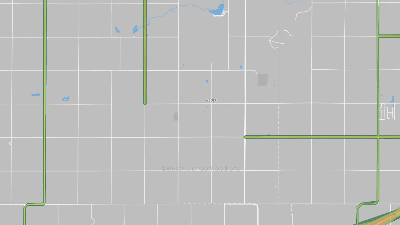 Neola, KS Map of Noise Levels in Neola