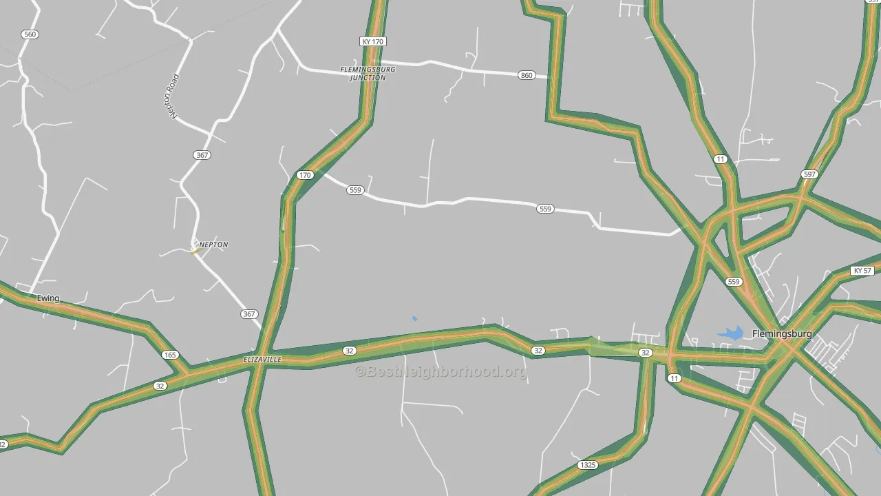 Nepton, KY Map of Noise Levels in Nepton