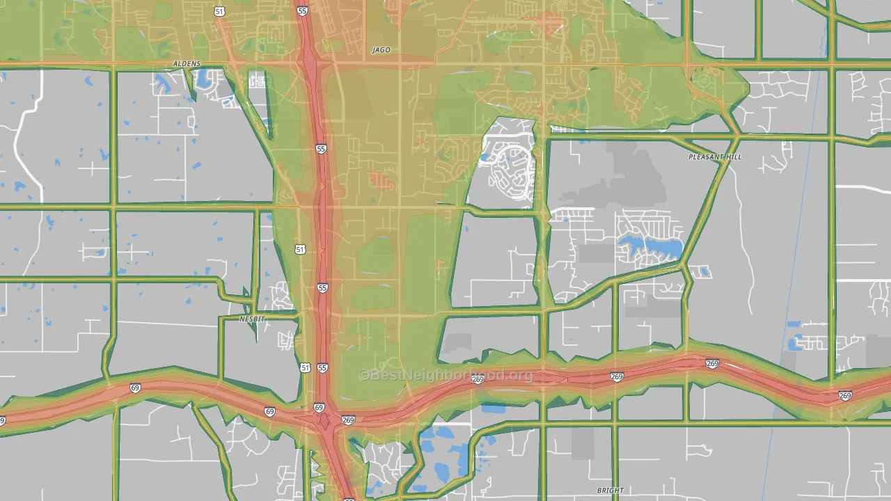 Nesbit, MS Map of Noise Levels in Nesbit