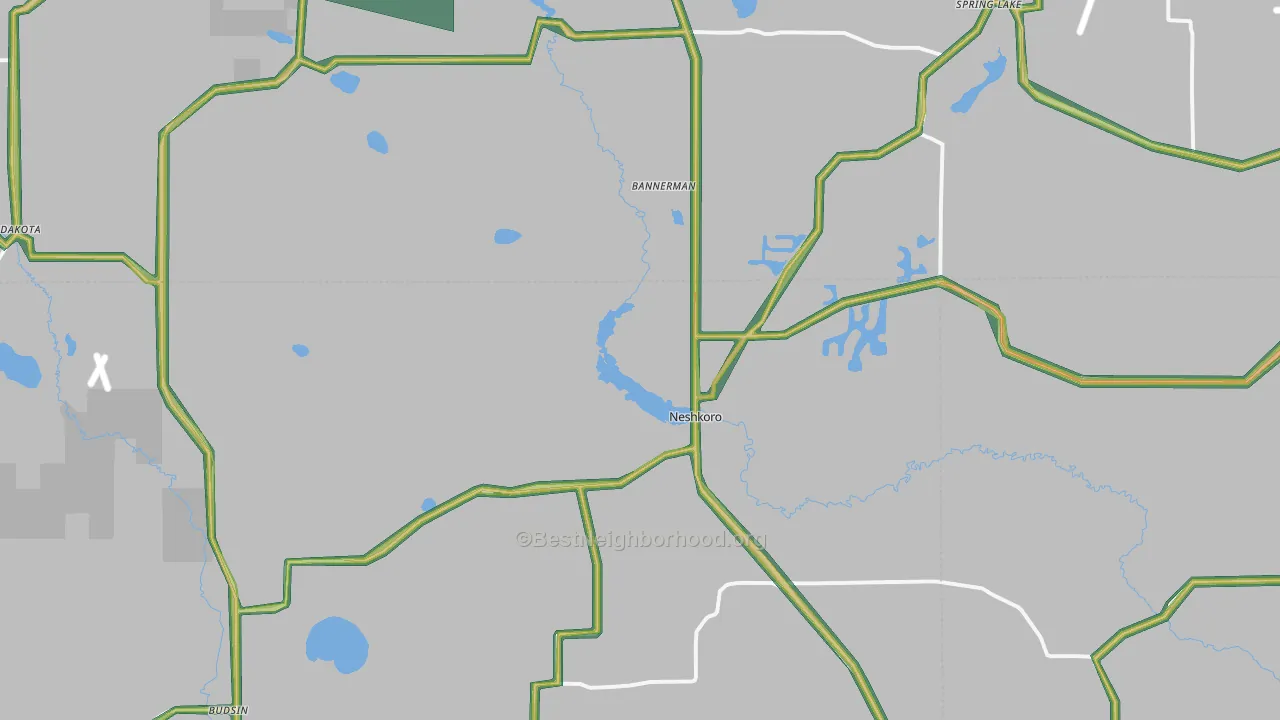 Neshkoro, WI Map of Noise Levels in Neshkoro