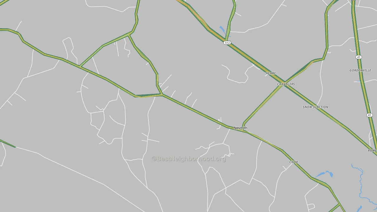 Nesmith, SC Map of Noise Levels in Nesmith