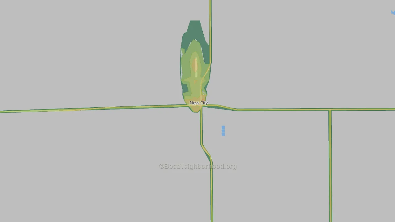 Ness City, KS Map of Noise Levels in Ness City