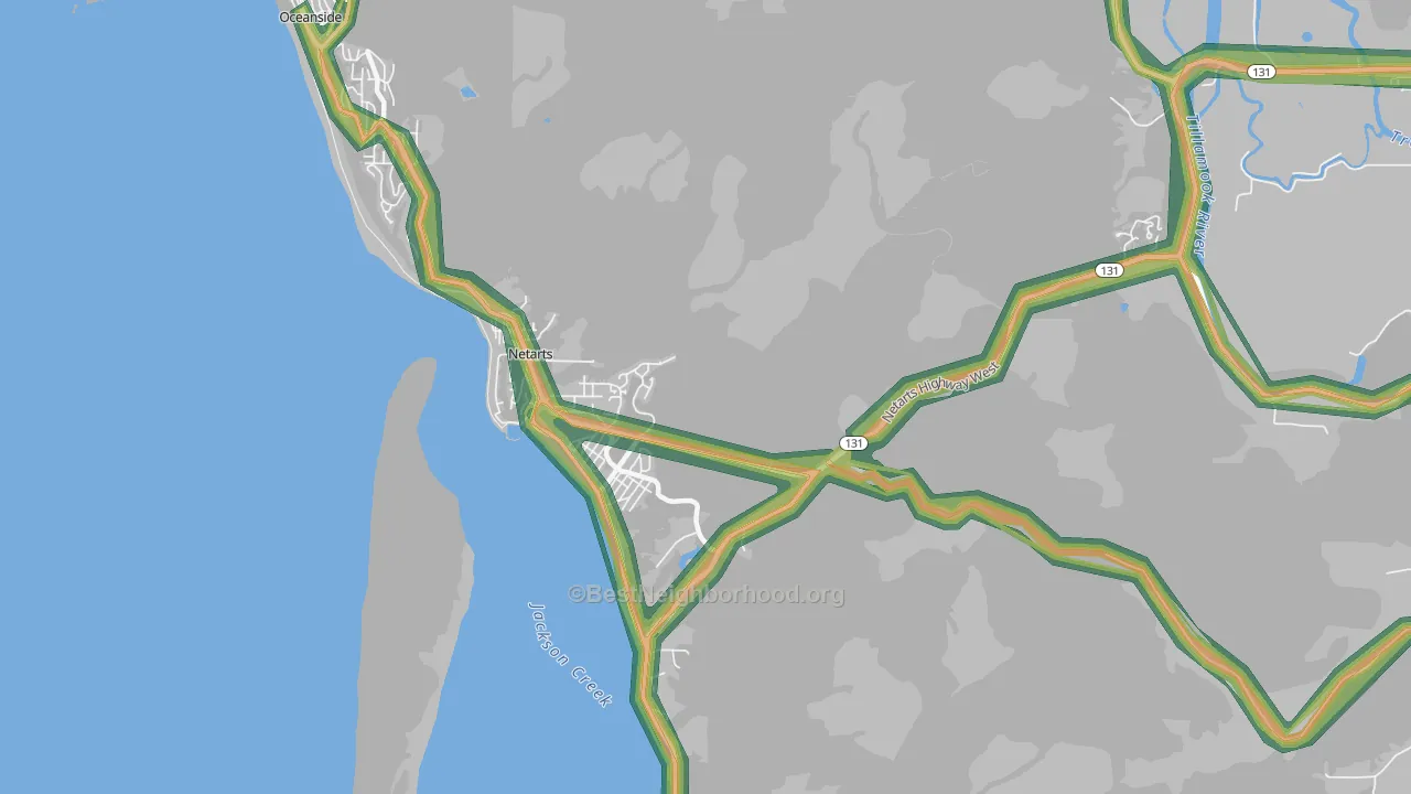 Netarts, OR Map of Noise Levels in Netarts