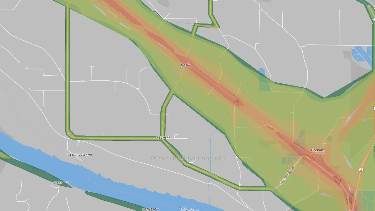 Neunert, IL Map of Noise Levels in Neunert