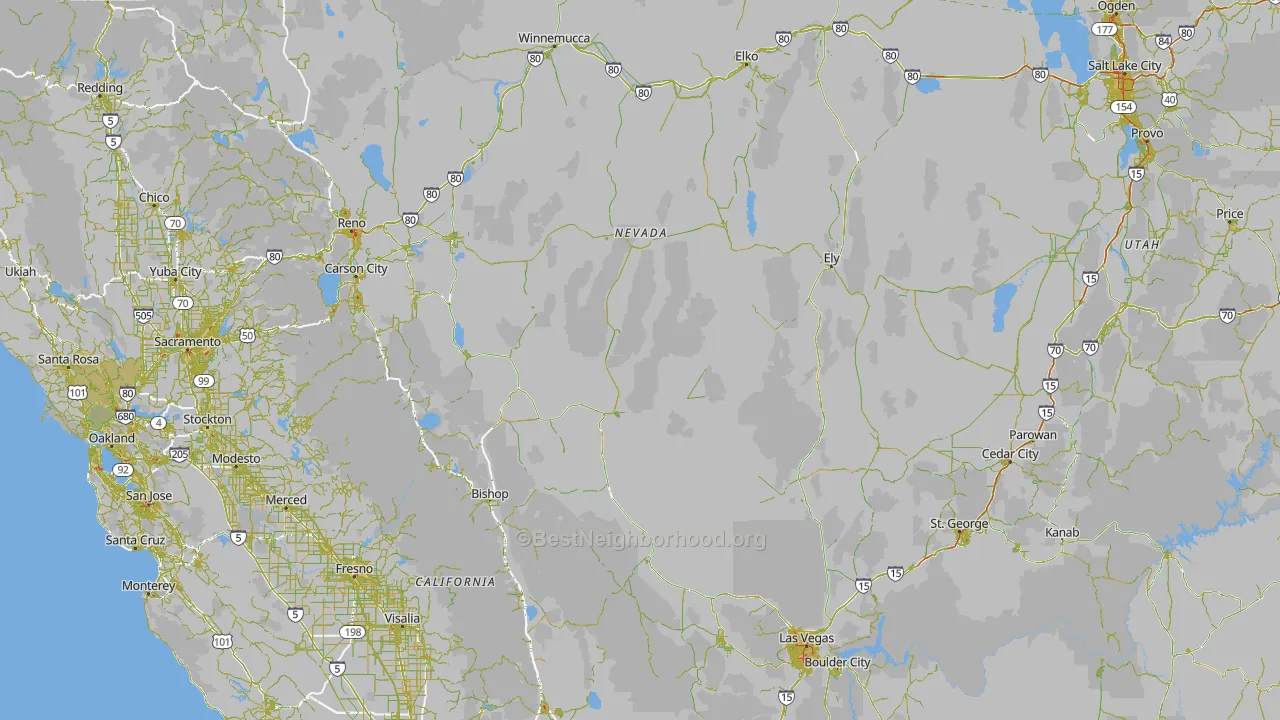 Nevada Map of Noise Levels in Nevada