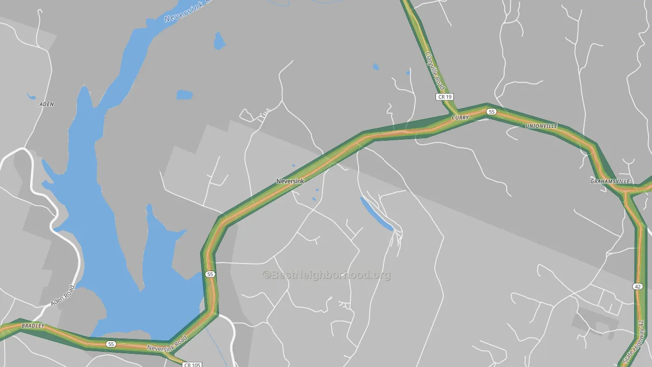 Neversink, NY Map of Noise Levels in Neversink