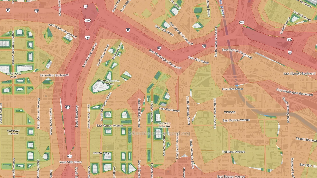 Nevin, Los Angeles, CA Map of Noise Levels in Nevin