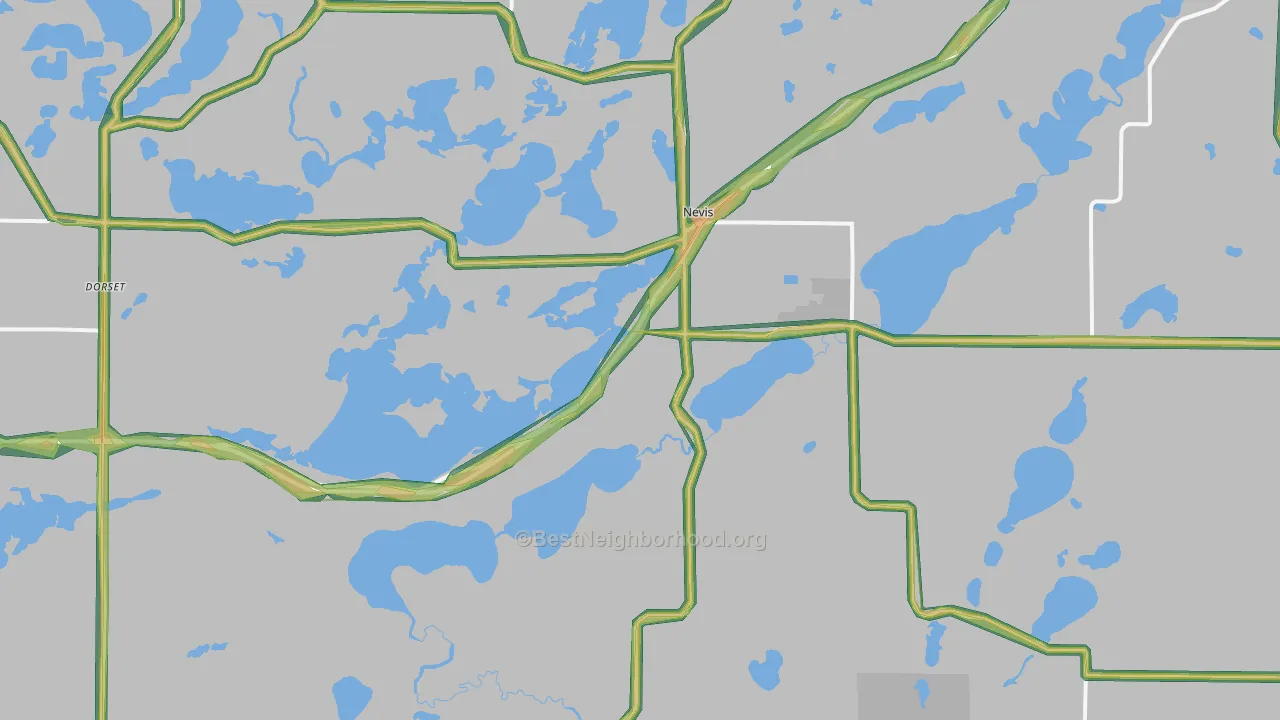 Nevis, MN Map of Noise Levels in Nevis