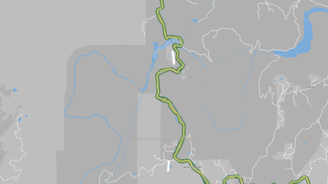 New Auberry, CA Map of Noise Levels in New Auberry
