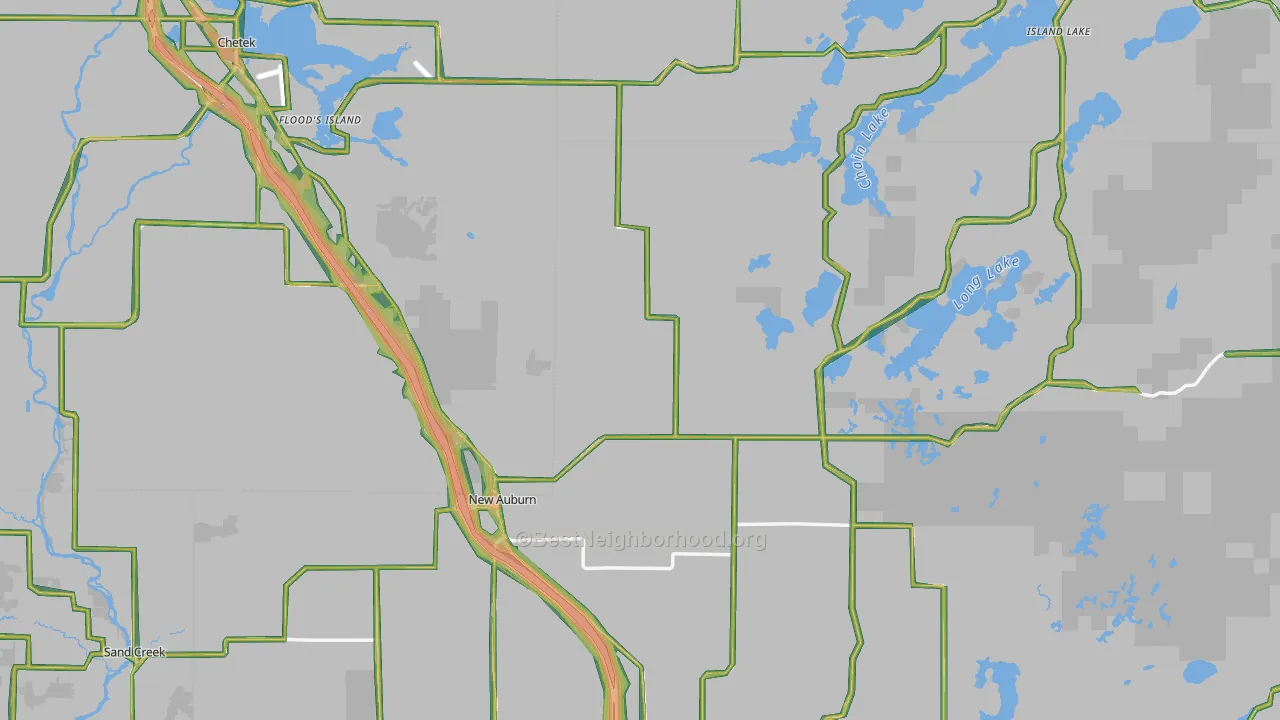 New Auburn, WI Map of Noise Levels in New Auburn