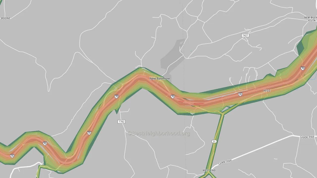New Baltimore, PA Map of Noise Levels in New Baltimore