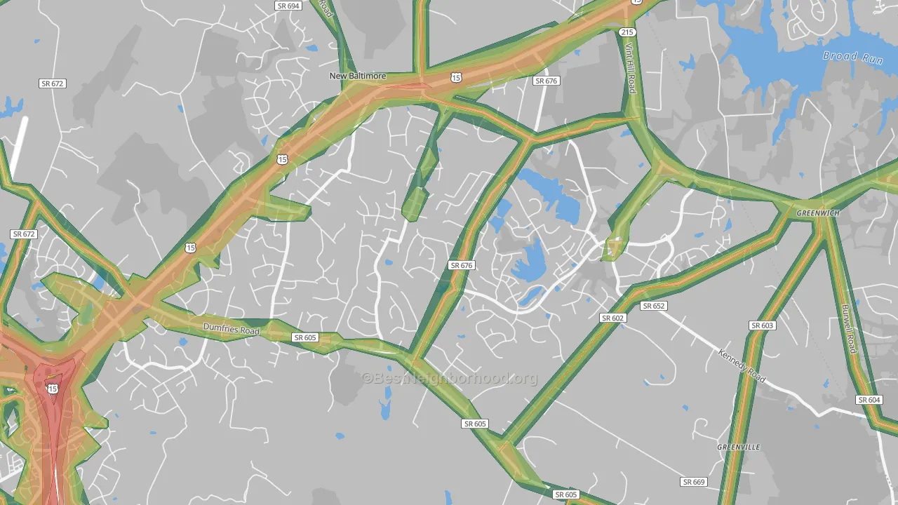 New Baltimore, VA Map of Noise Levels in New Baltimore