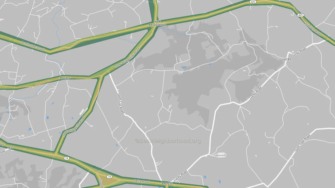 New Bridgeville, PA Map of Noise Levels in New Bridgeville