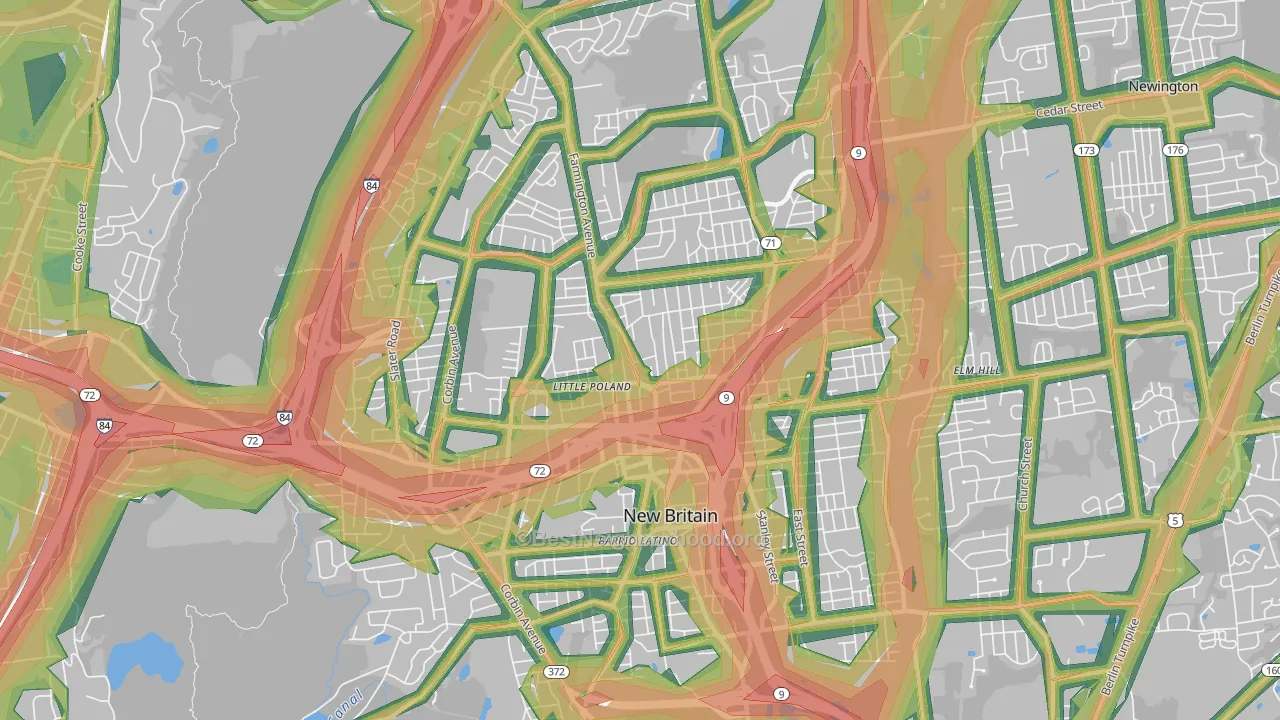 New Britain, CT Map of Noise Levels in New Britain