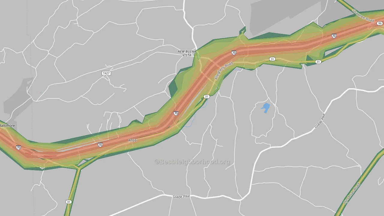 New Buena Vista, PA Map of Noise Levels in New Buena Vista