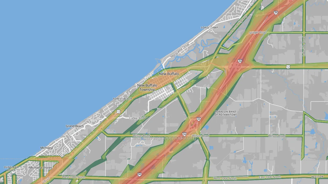 New Buffalo, MI Map of Noise Levels in New Buffalo