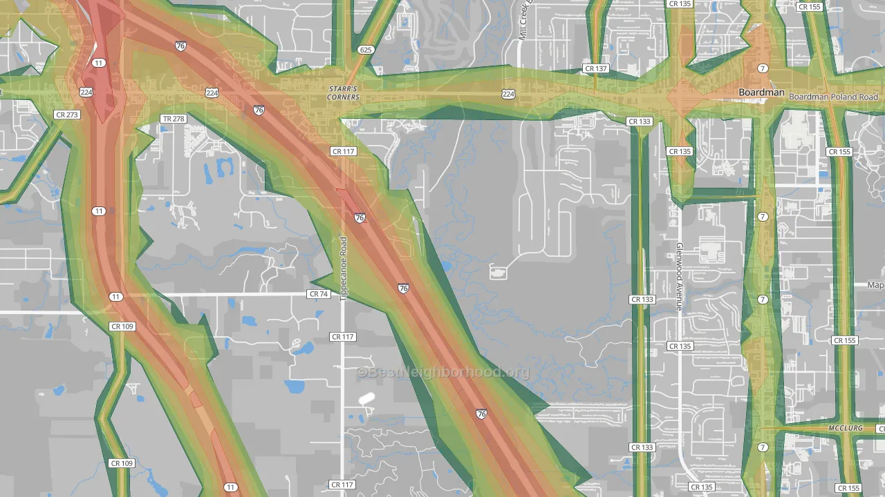 New Buffalo, OH Map of Noise Levels in New Buffalo