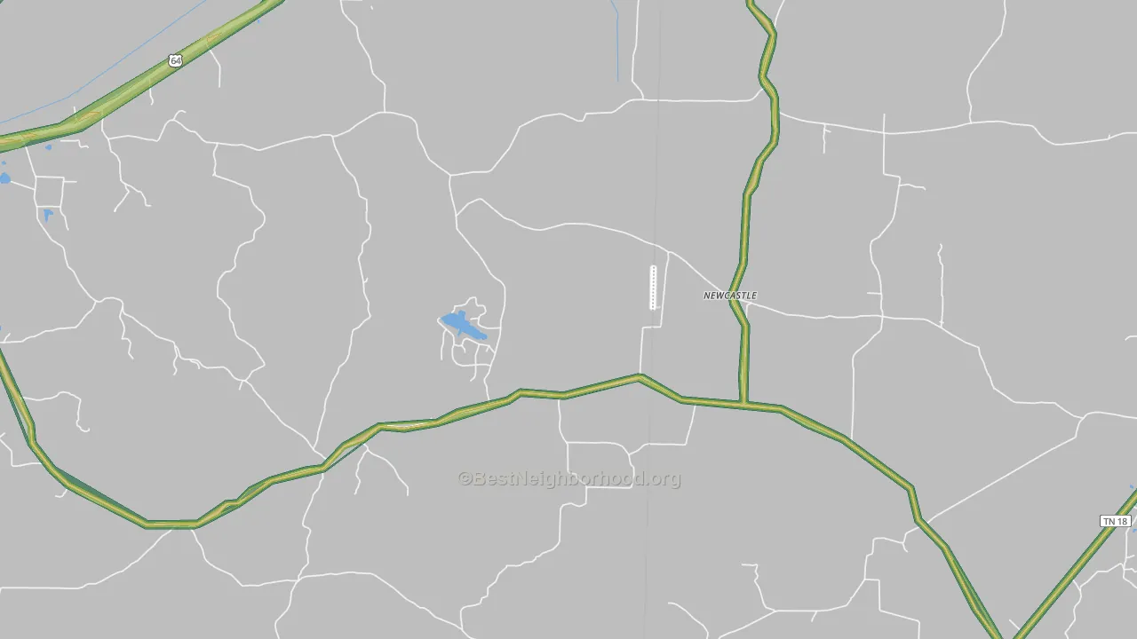 New Castle, TN Map of Noise Levels in New Castle