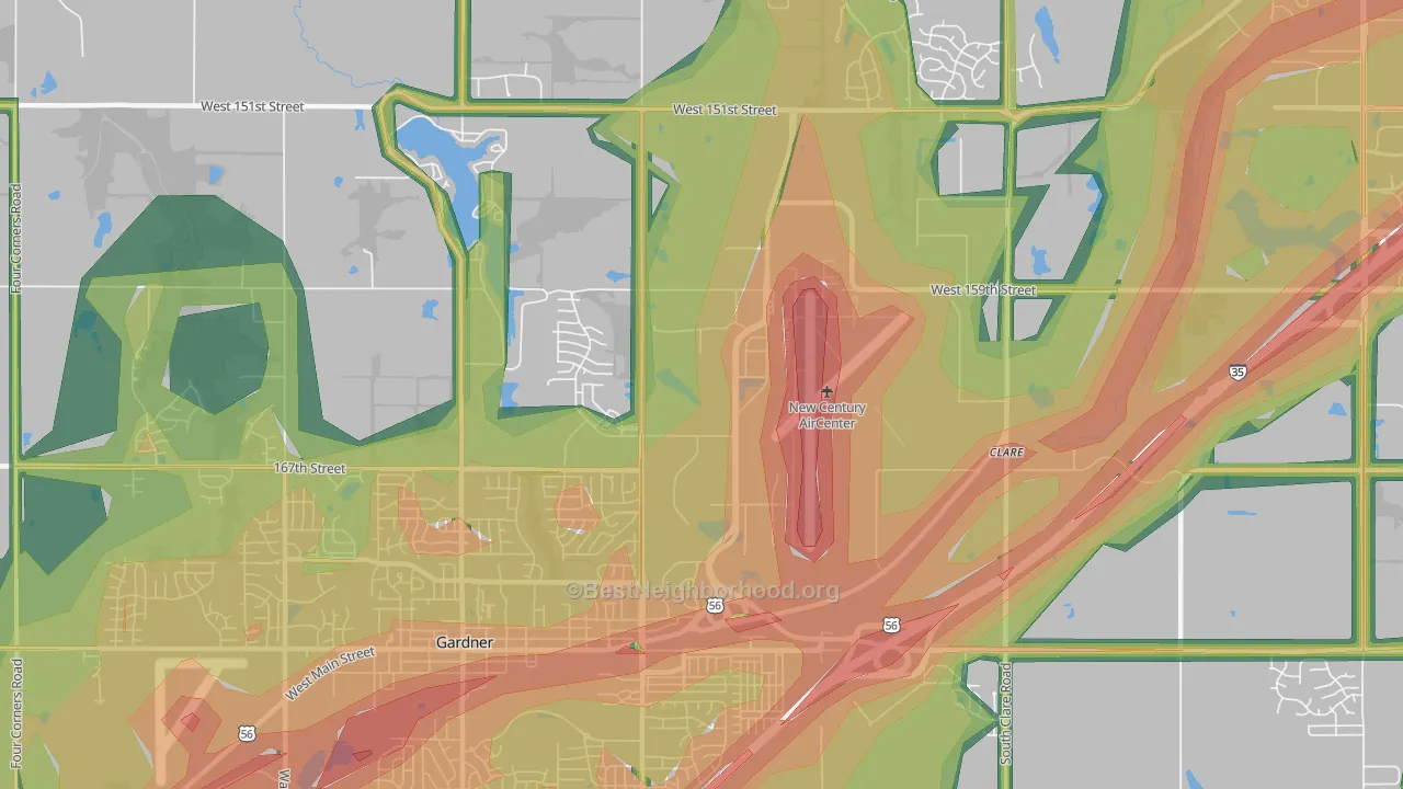 New Century, KS Map of Noise Levels in New Century