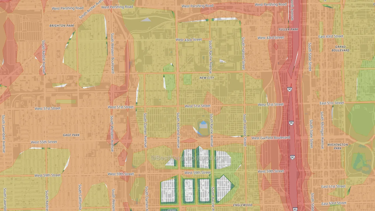 New City, Chicago, IL Map of Noise Levels in New City