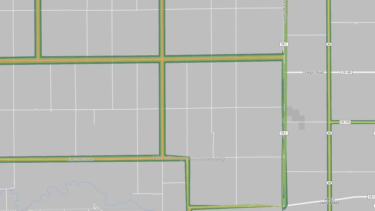 New Corydon, IN Map of Noise Levels in New Corydon