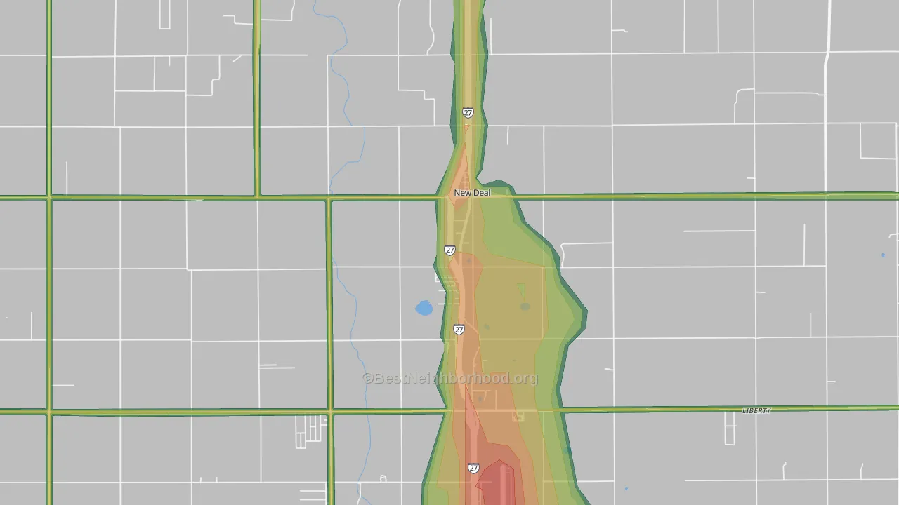 New Deal, TX Map of Noise Levels in New Deal