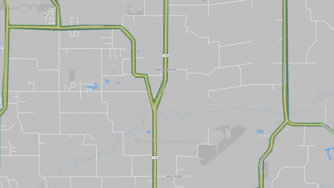 New Dennison, IL Map of Noise Levels in New Dennison