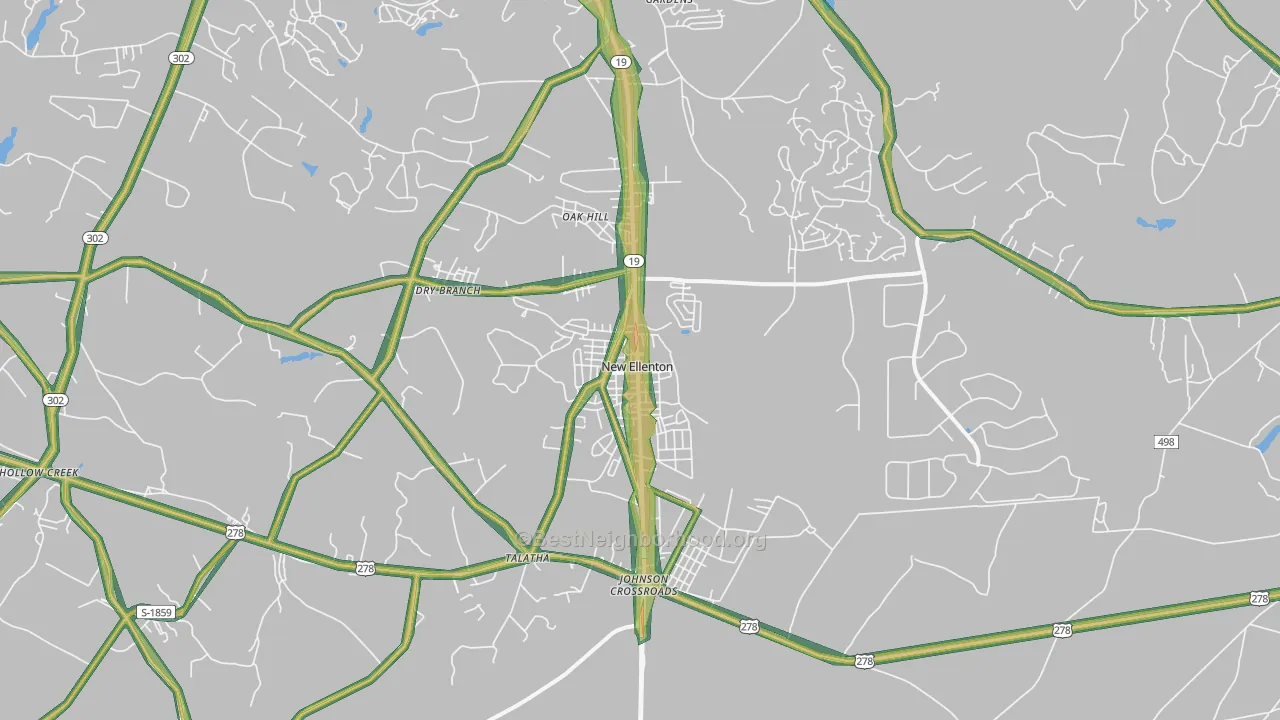 New Ellenton, SC Map of Noise Levels in New Ellenton