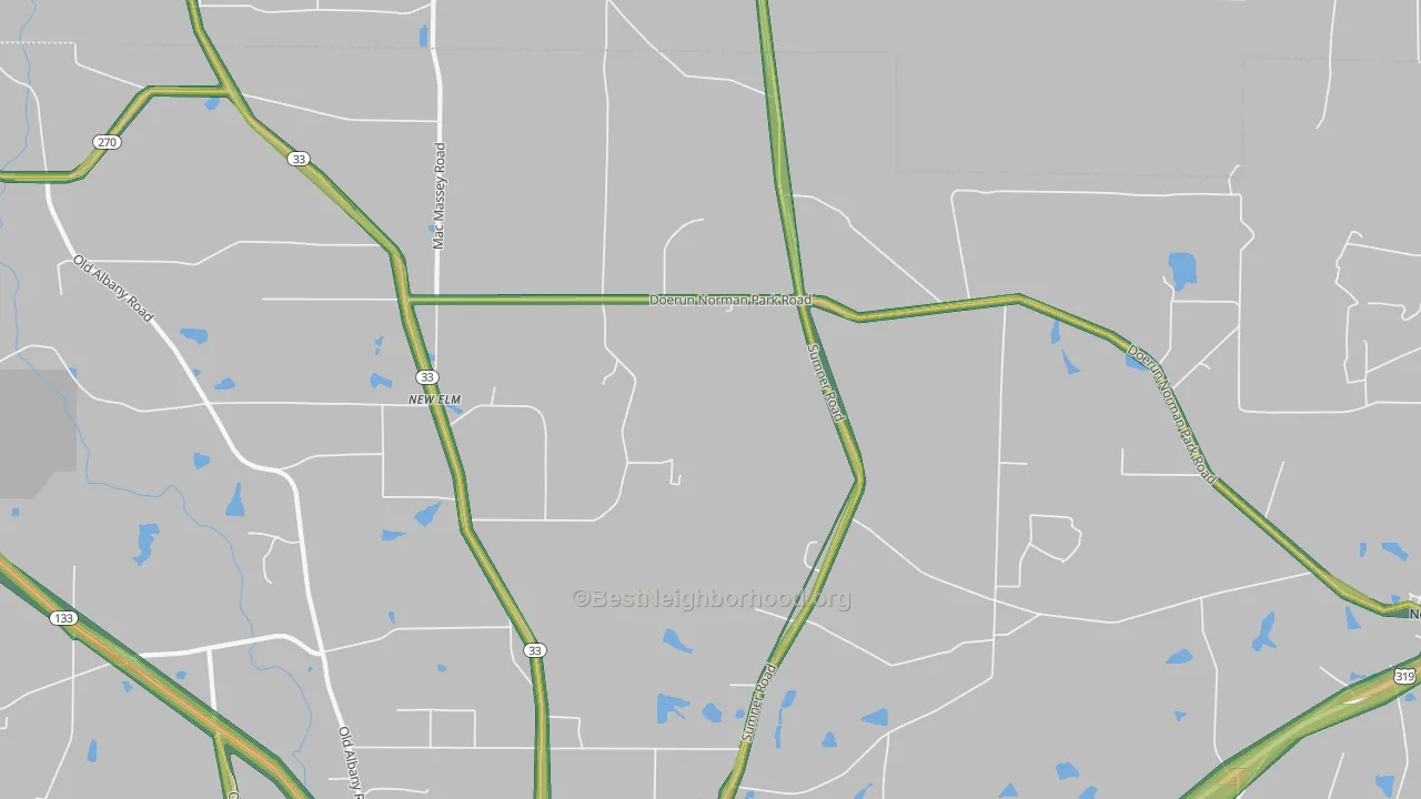 New Elm, GA Map of Noise Levels in New Elm