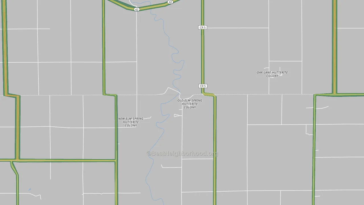 New Elm Springs Colony, SD Map of Noise Levels in New Elm Springs Colony