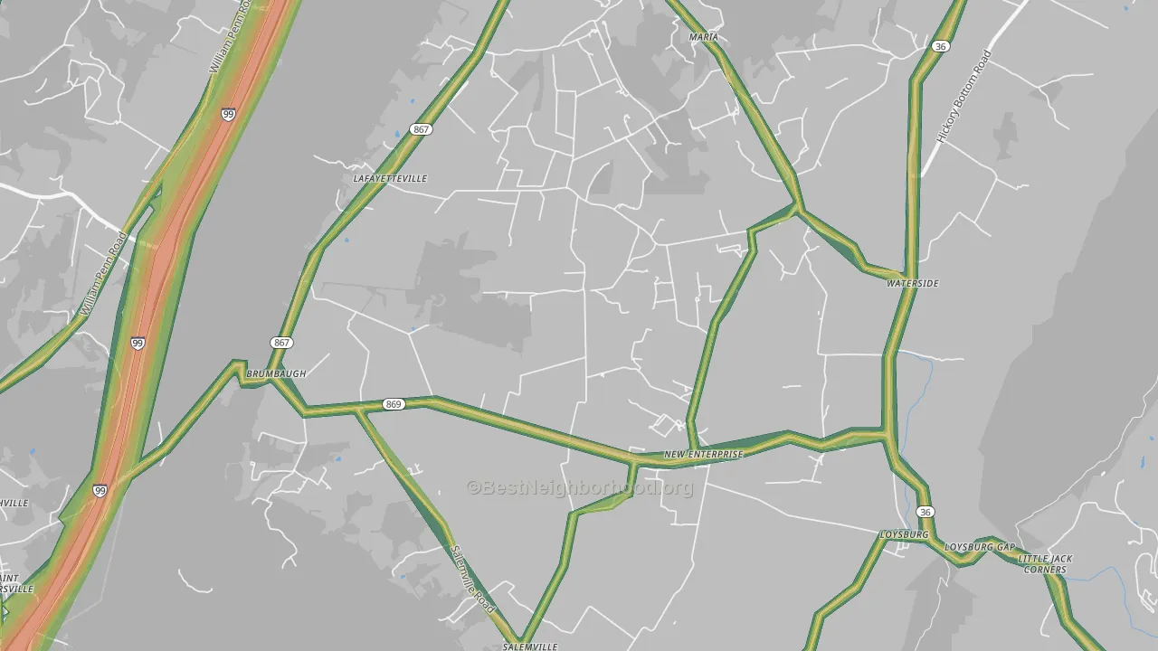 New Enterprise, PA Map of Noise Levels in New Enterprise