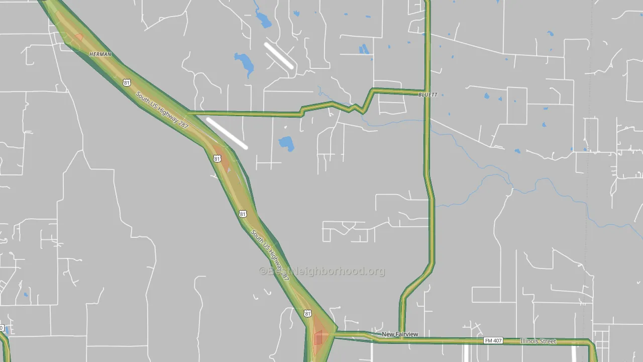 New Fairview, TX Map of Noise Levels in New Fairview