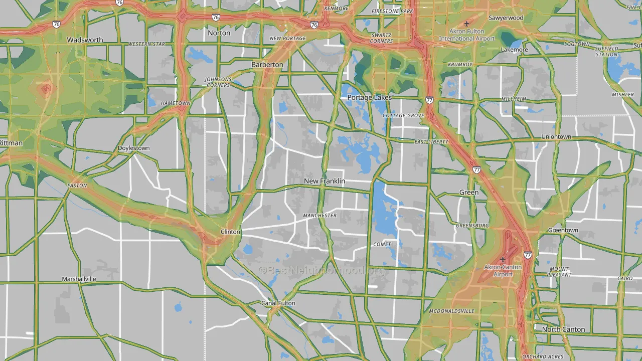 New Franklin, OH Map of Noise Levels in New Franklin