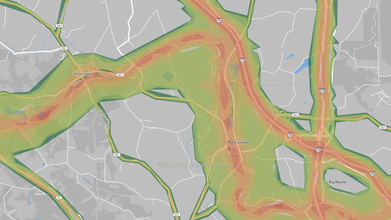 New Galilee, PA Map of Noise Levels in New Galilee
