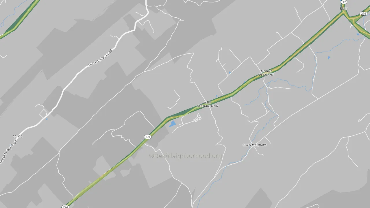 New Germantown, PA Map of Noise Levels in New Germantown
