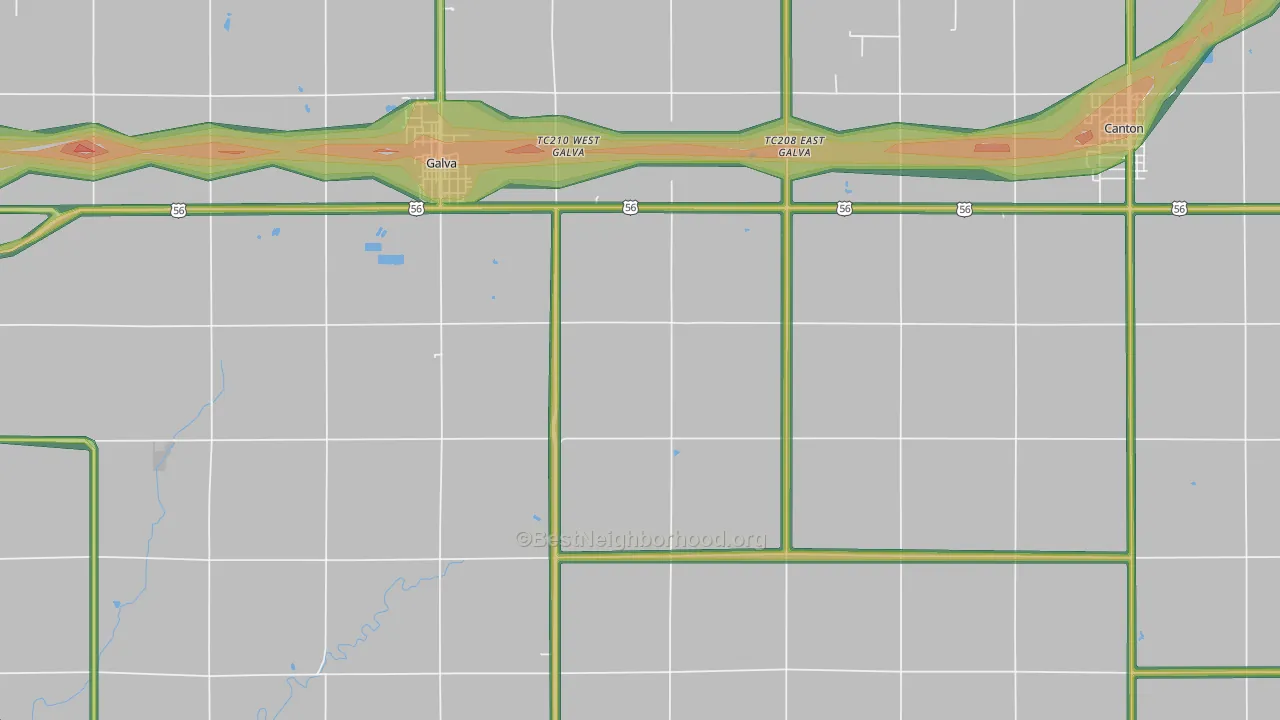 New Gottland, KS Map of Noise Levels in New Gottland